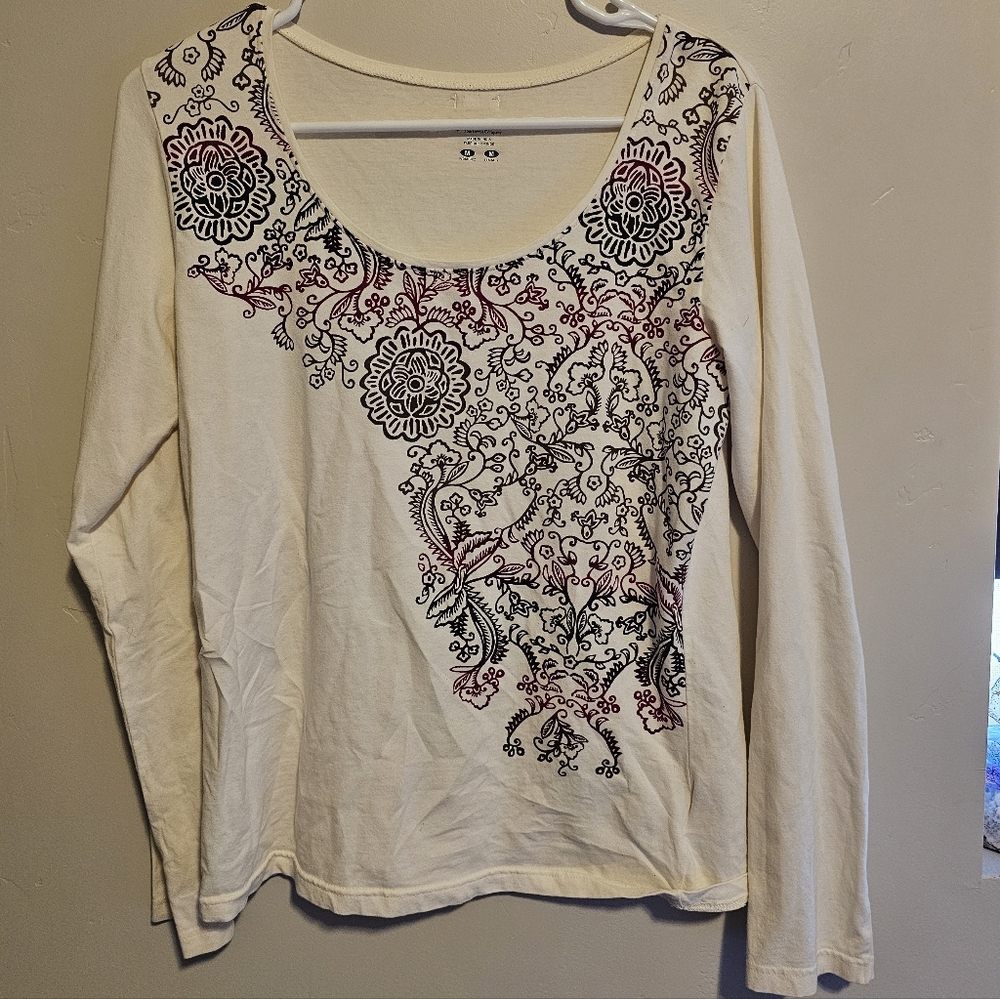 Floral Patterned Long Sleeve Top